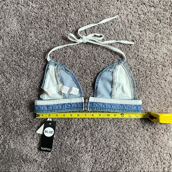 NEW Patchwork Denim Halter Top - Picture 7 of 9